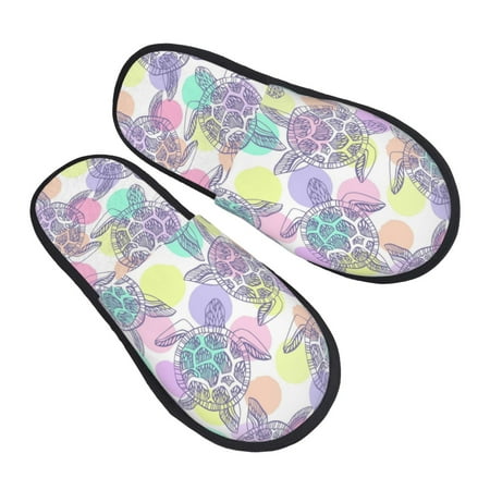 

Ocsxa Mens Womens Cozy Memory Foam Scuff Slippers Slip On Warm House Shoes Indoor/Outdoor-Sea Turtles
