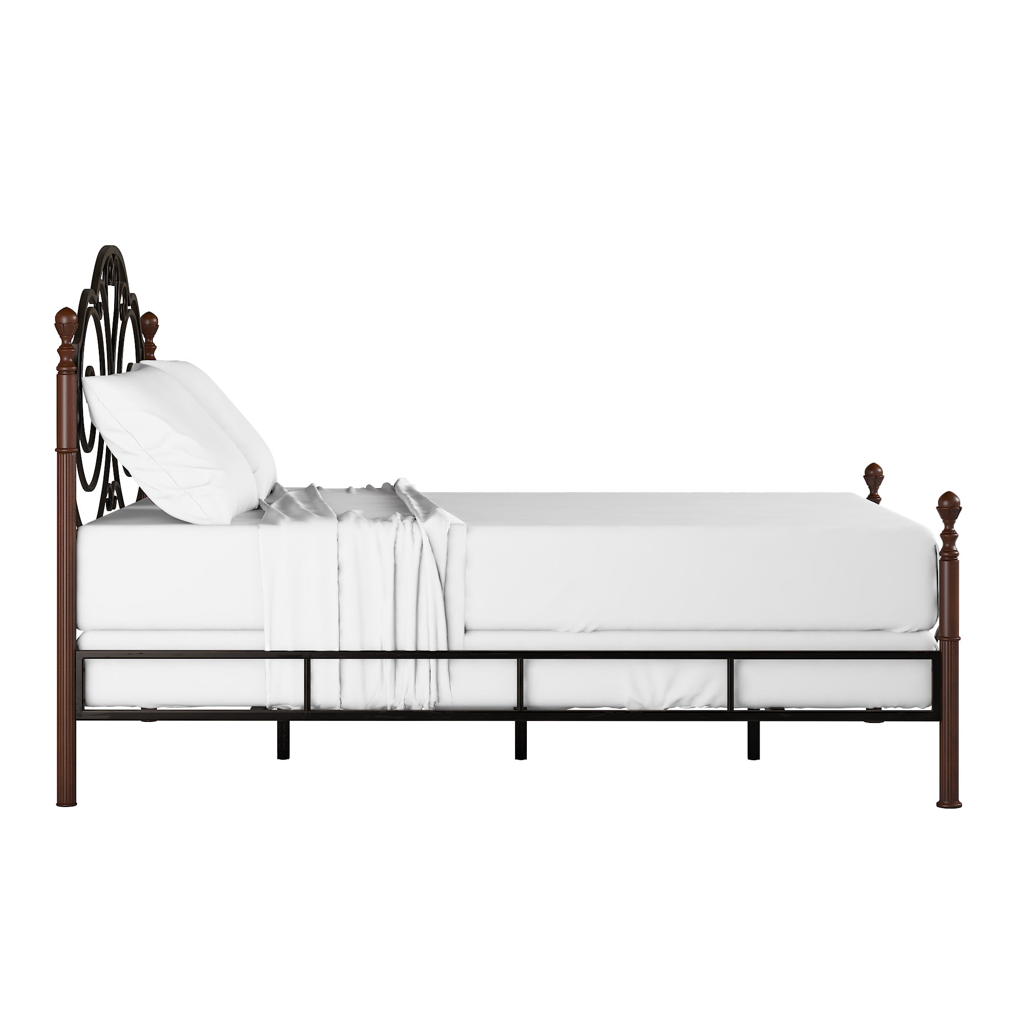 Weston Home Adison Graceful Scroll Bronze Iron Bed, Queen