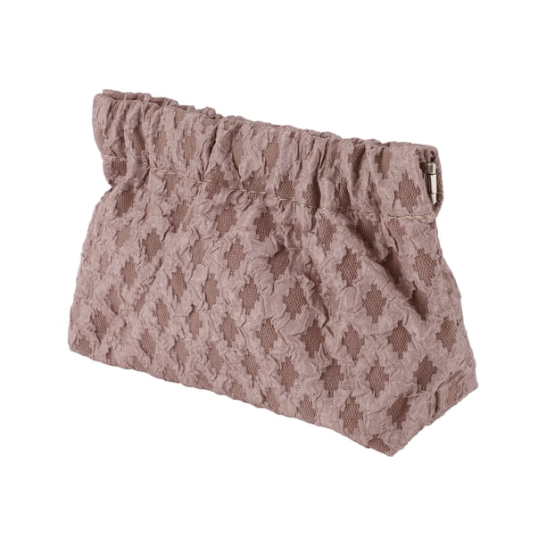1 Pc Bolsa de Maquillaje con Cierre a Presión para Mujeres, Bordado, para Actividades al Aire Libre, Gimnasio, Lona Rojo Púrpura - Grande