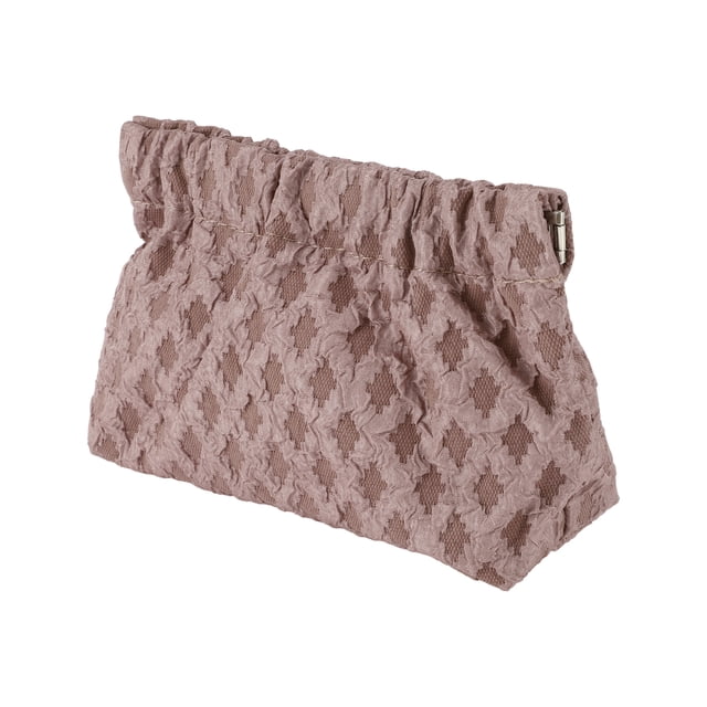 1 Pc Bolsa de Maquillaje con Cierre a Presión para Mujeres, Bordado, para Actividades al Aire Libre, Gimnasio, Lona Rojo Púrpura - Grande