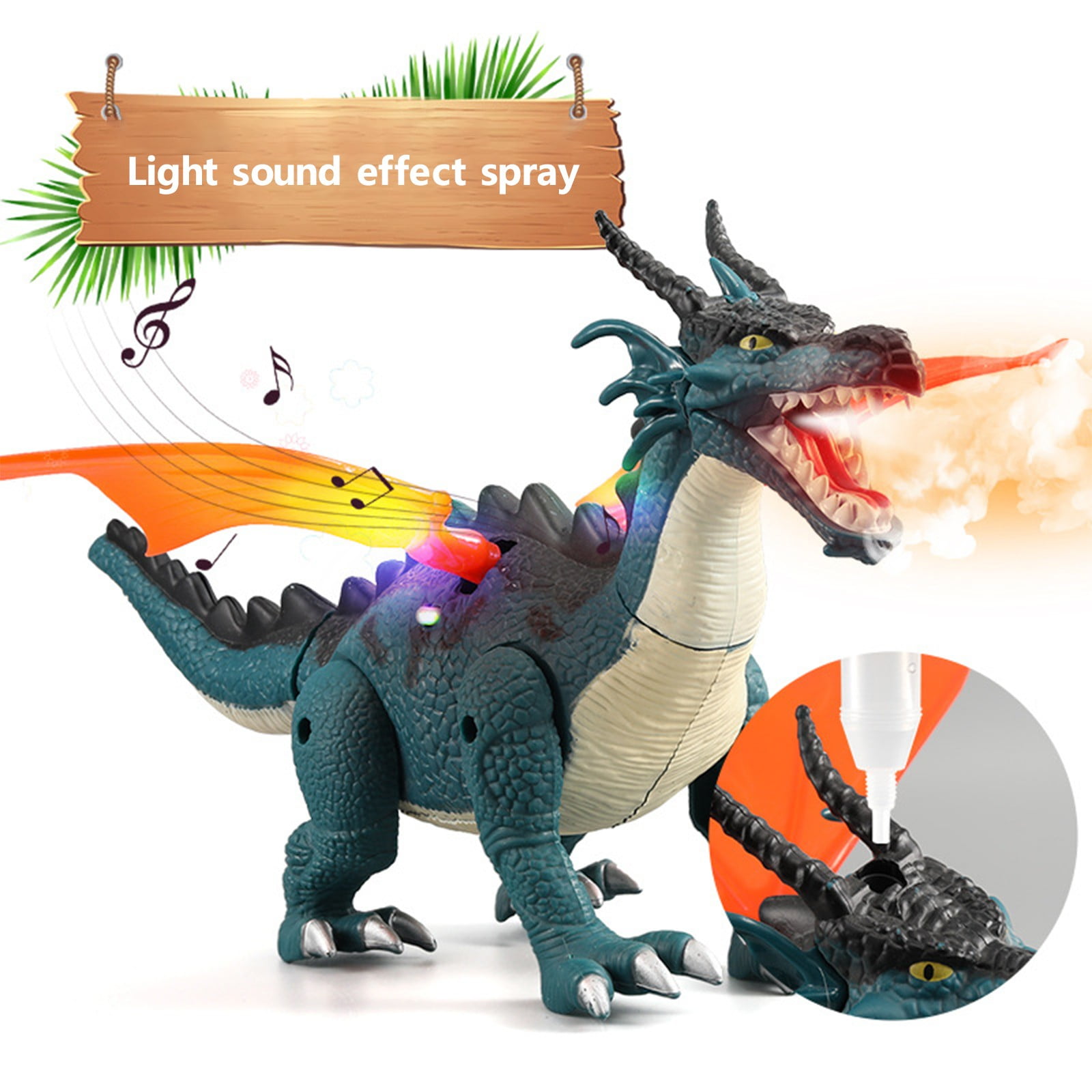 Kayannuo Back to School Clearance Electric Light Spray Flying Dragon Toy  Walking With Light Electric Dinosaur Toy Christmas Gifts 