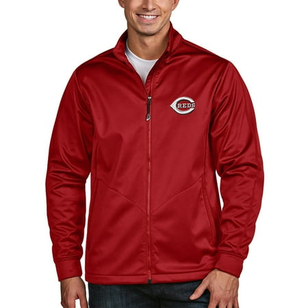 Antigua Red Jacket - Cincinnati Reds Antigua Golf Full-Zip Jacket - Red