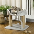 thumbnail image 2 of PawHut Cat Tower, Cat Tree Condo with Jute Scratching Posts, Light Grey, 2 of 10