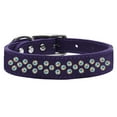 thumbnail image 2 of Mirage Pet Products Leather Rhinestone Dog Collar, Purple, M, 2 of 3