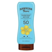 Hawaiian Tropic Everyday Active Sunscreen Lotion, 50 SPF, 8 fl oz, Water Resistant Adult Sunblock