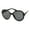 Shiny Black Solid Black, variant on Womens Classic 90s Round Butterfly Chic Designer Sunglasses Slate Smoke
