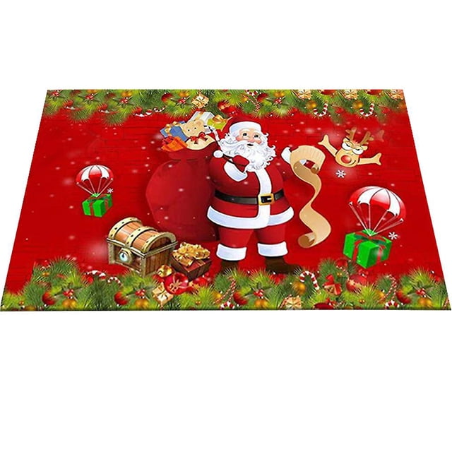 Tapetes navideños para puerta de entrada, felpudo interior, tapete para puerta delantera, tapete lavable para suelo, alfombra de entrada, tapete para mascotas