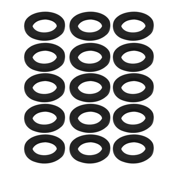 Unique Bargains 15pcs Black Rubber Round Flat Washer Assortment Size 16x27x3mm Flat Washer