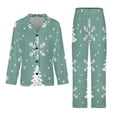 thumbnail image 3 of PoBuds Women's Long Sleeve Flannel Pajama Set Sleepwear Snow Flake Christmas XL, 3 of 5