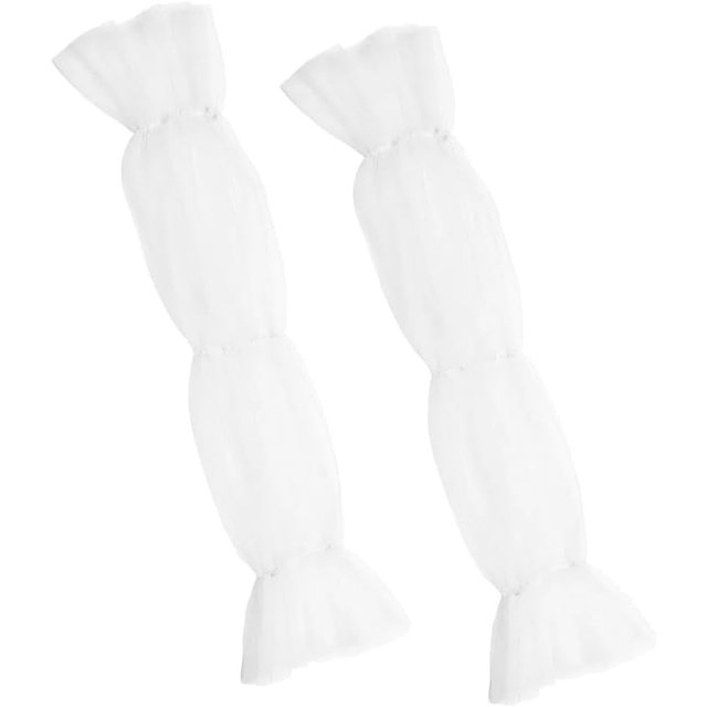 1 par de guantes blancos sin dedos, sin dedos, con mangas largas de malla desmontables de poliéster, guantes transparentes de 59,5 cm de largo, mangas nupciales, guantes largos de encaje para mujer