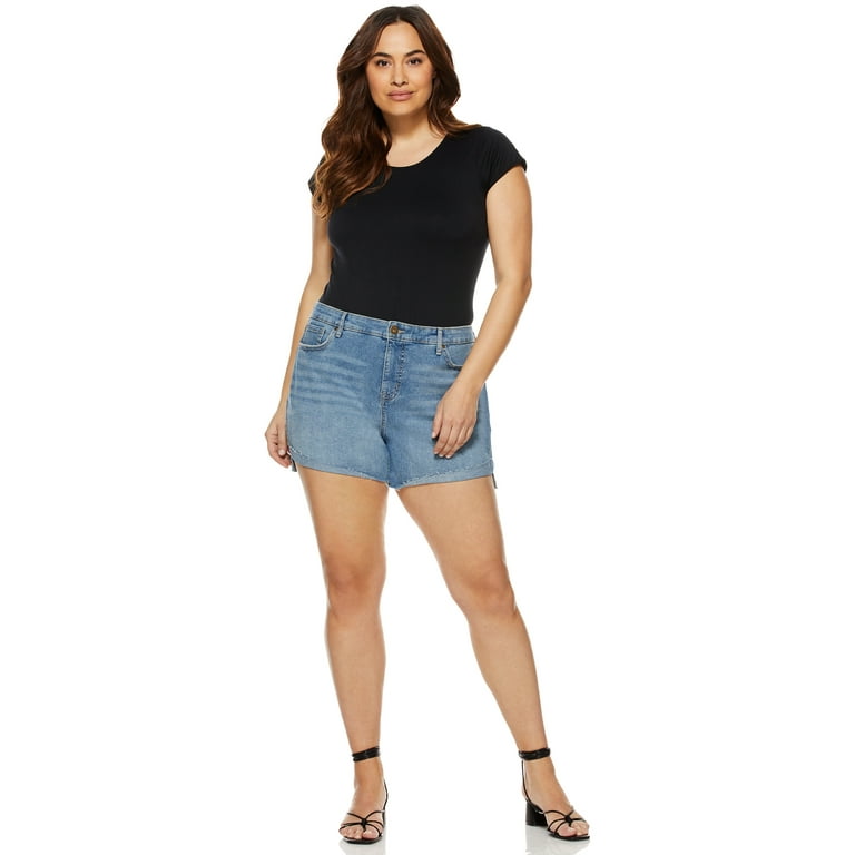 Sofia Jeans Women's Plus Size Lila Curvy Mid Rise Cuff Shorts