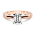 thumbnail image 3 of IGI Certified 4 Carat Emerald Shape Lab Grown Diamond Engagement Ring | 14K Rose Gold | Edith Diamond Studded Petite Solitaire Diamond Ring | FG-VS1-VS2 Quality Friendly Diamonds, 3 of 5