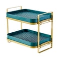 thumbnail image 2 of Estante de secado de tazas y tazones de 2 niveles con bandeja de drenaje para almacenamiento en la cocina, color verde dorado, 2 of 8