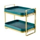 thumbnail image 2 of Rejilla de secado para tazas con bandeja de drenaje, estante de almacenamiento de encimera de 2 niveles para el hogar, cocina, dorado y verde, 2 of 10