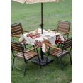 thumbnail image 4 of Outdoor Tablecloths with Umbrella Hole & Zipper, Brown Starfish Coastal 54x54 Inch Square Tablecloths, Coral Nautical Summer Ocean Waterproof Table Cloth, Patio/Pool/Picnic Table Covers, 4 of 8