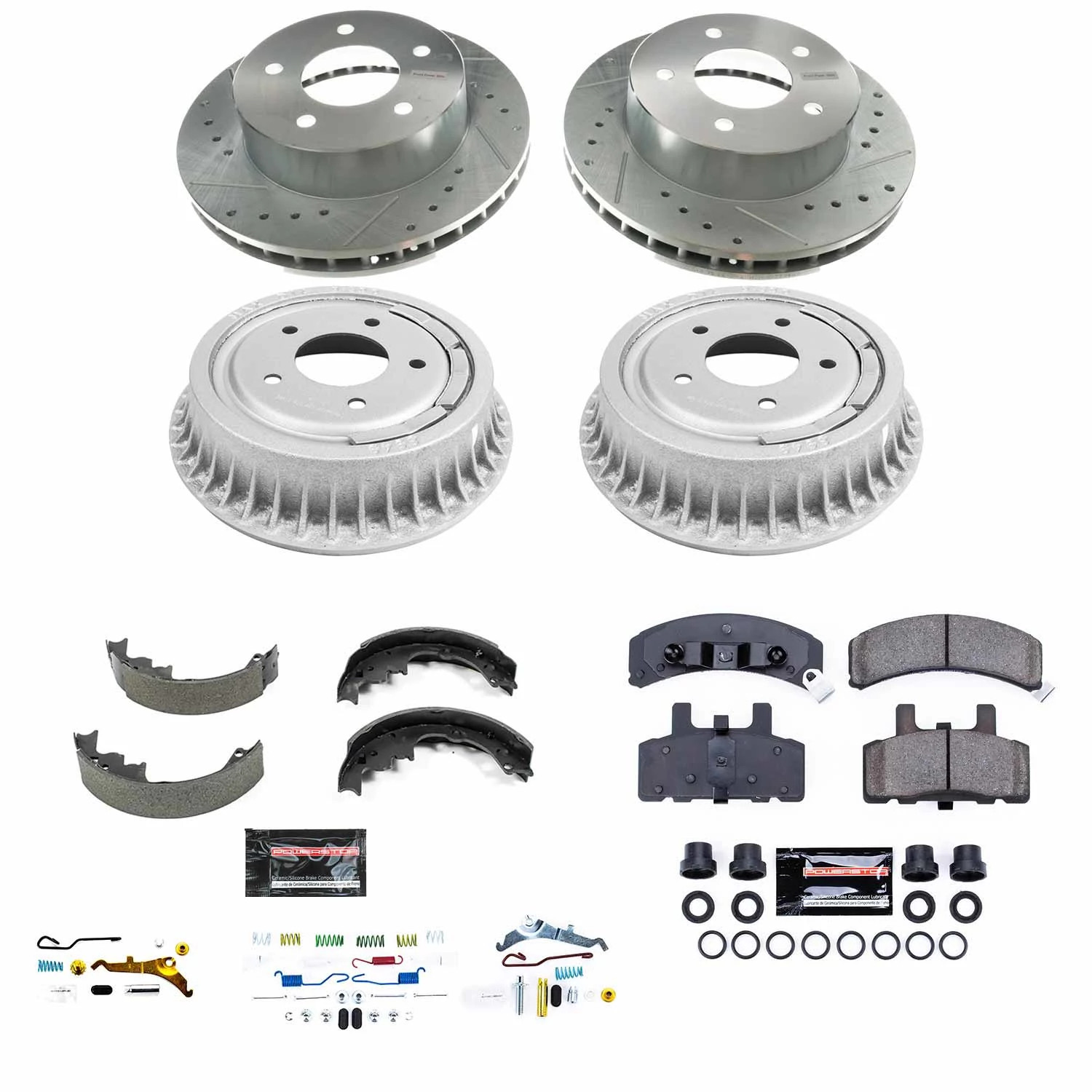 PowerStop Front and Rear Z23 Evolution Sport Brake Pad Rotor Drum and Shoe Kit Fits: CHEVROLET GMC Select Models K15048DK