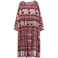 thumbnail image 4 of Women Loose Dress Long Sleeves Print Side Pockets Casual Holiday, 4 of 8