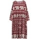 thumbnail image 2 of Vestido suelto de mujer Manga larga Estampado bolsillos laterales Vestido largo informal de vacacion Abanopi borgoña/Grande, 2 of 7