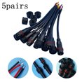 thumbnail image 1 of 5 Pairs IP65 Waterproof 2/3-Pin 22AWG Wire LED Male and Female Cable Connector, 1 of 1