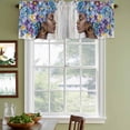 thumbnail image 4 of 2 Pack Valances for Windows, Black African Women Window Valances for Living Room/Bedroom/Bathroom, Spring Floral Butterfly Retro Wooden Light Filtering Kitchen Curtain Valance 42"W x18" L, 4 of 9