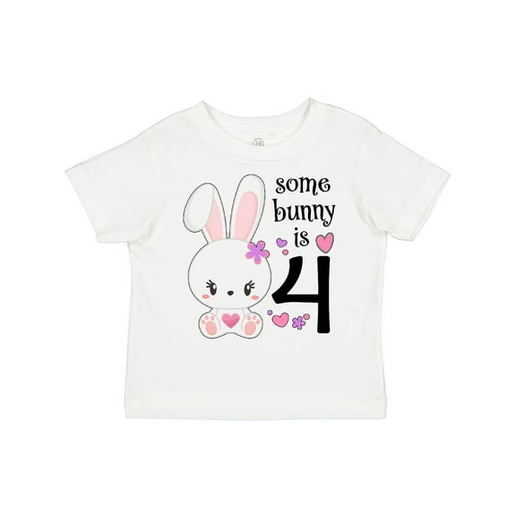 Inktastic Somebunny is Four 4th Birthday Bunny Boys or Girls Toddler T-Shirt