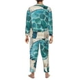 thumbnail image 5 of Kll Watercolor Sea Turtle Sleepwear Mens Flannel Pajamas,Long Cotton Pj Set, 5 of 9