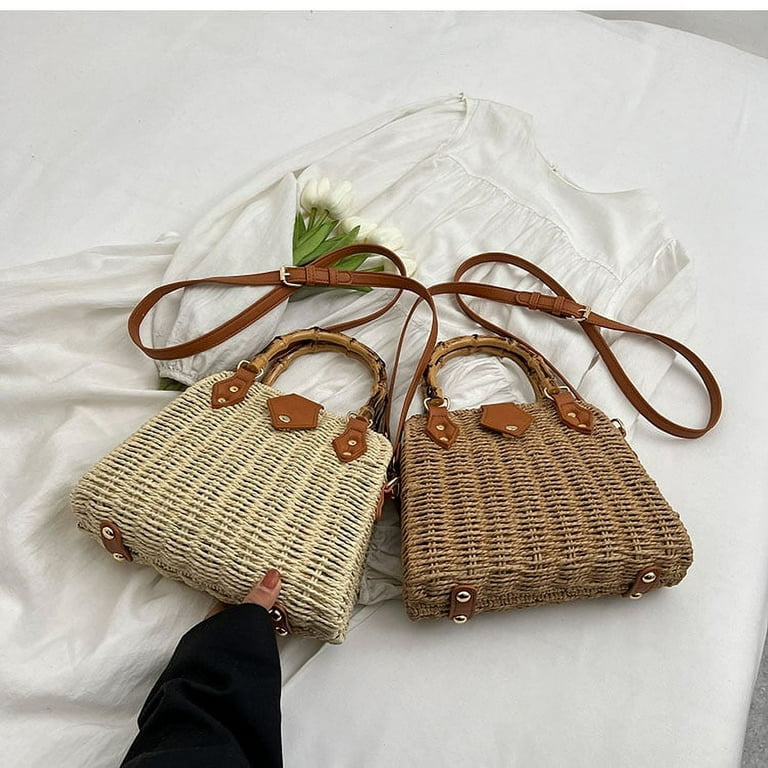 Crossbody Bags for Women Straw Beach Bag Hobo Bag Satchel Bag Tote Handbags Cute Straw Travel Bag Crossbody Bag 2023