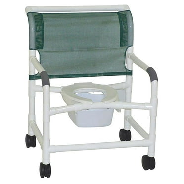 MJM International 126-4-NB Bariatric Shower Chair with Slide Out Commode Pail