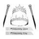 thumbnail image 1 of wonima44 6 Pcs Homecoming King Queen Crown Glitter Sash Scepter Wand Homecoming Crystal Tiara Ribbon Costume Set for Party, 1 of 1