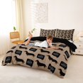 thumbnail image 3 of Homewish Cool Dachshund Dog Duvet Cover Queen,Woof Print Queen Bedding,Black,Black Reversible,3pcs,1 Duvet Cover and 2 Pillowcases, 3 of 6