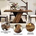 thumbnail image 4 of Dovelina 55" Rectangular Dining Table for 4-6, Farmhouse Kitchen Table with X-Shaped Base, for Dining Room, Kitchen, Apartment, Home Office, Cafe, 4 of 7