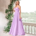 thumbnail image 3 of Sexy Backless Maxi Formal Dress for Women with Sequin, Sleeveless Pleated Evening Gowns for Wedding and Cocktail, 3 of 6