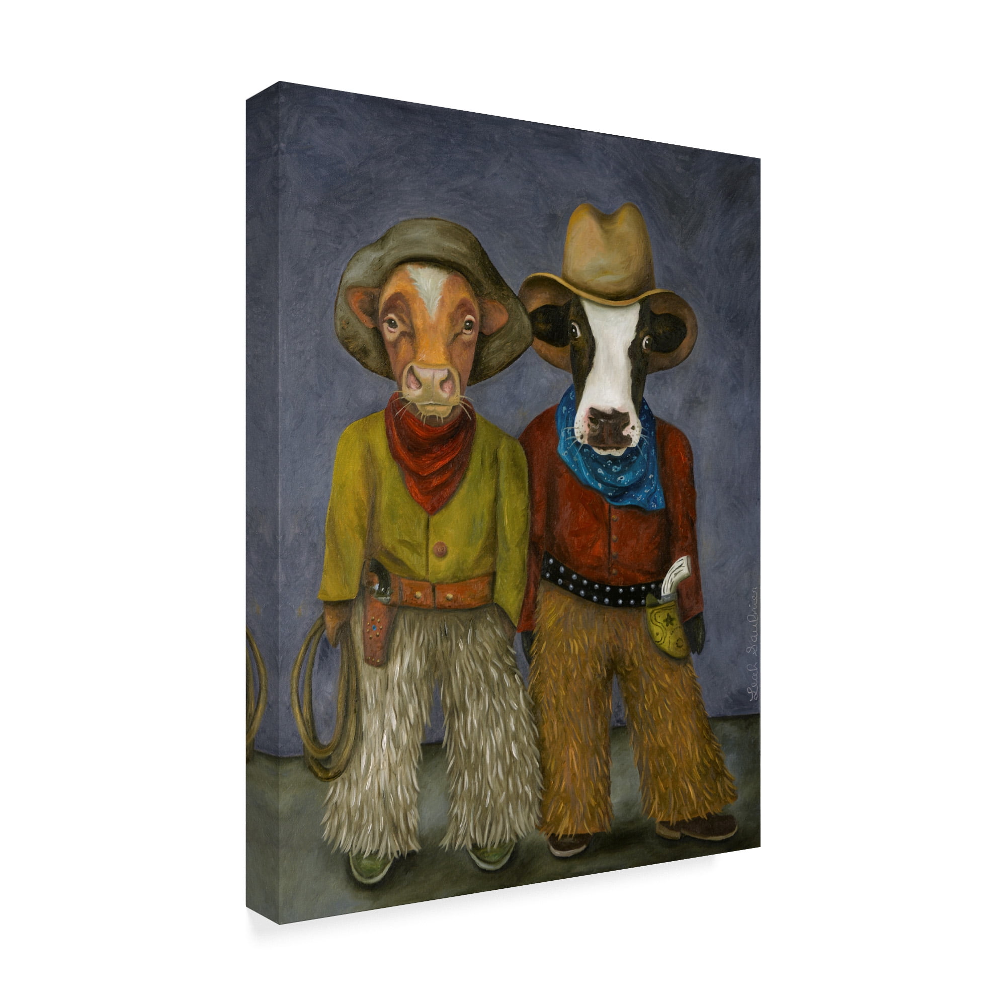 Trademark Fine Art 'Real Cowboys' Canvas Art by Leah Saulnier