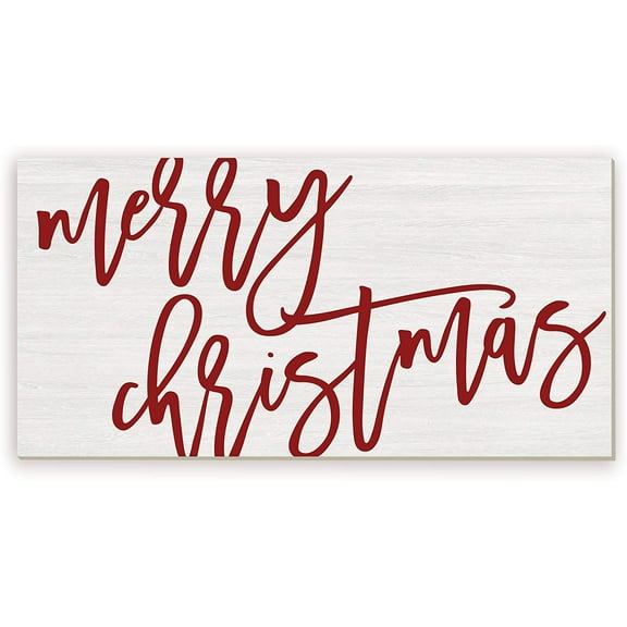 Merry Christmas Rustic Wood Wall Sign 9x18 (Unframed)