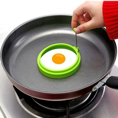 

SANAG Non Stick Fried Egg Mold Breakfast Egg Sandwich Maker Silicone Round Frying Egg Rings Pancake Shaper Mold with Handle