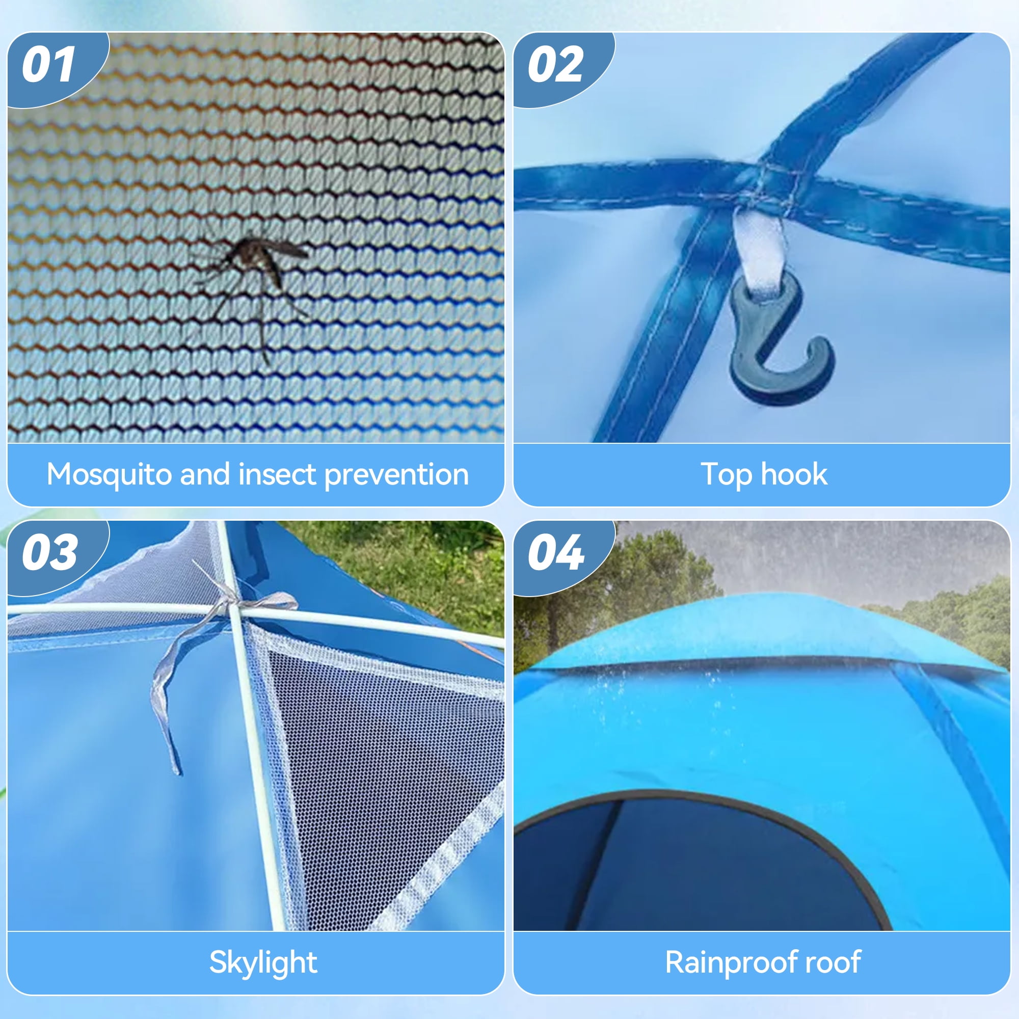ORFELD Tents for Camping, Small Camping Tent Portable Instant Pop up Camping Tent for Outdoor Family All Season