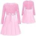 thumbnail image 5 of inhzoy Girls Sequin Pageant Dress Long Sleeve Sparkly Glitter Christmas Prom Party Formal Evening Gown Pink 8, 5 of 6