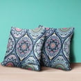 thumbnail image 4 of Bohemian Mandala Vector Indoor/Outdoor Pillow with Removable Cover in Gray Blue Green Pink20x20, 4 of 5