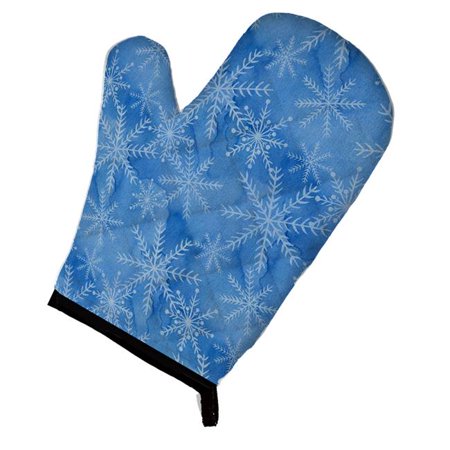

Watercolor Dark Blue Winter Snowflakes Oven Mitt