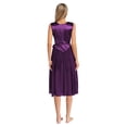 thumbnail image 2 of Yartina Tunique de Danse Sans Manches pour Femmes, Performance de Danse Lyrique, Violet Foncé S, 2 of 7
