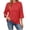Red, variant on Women's Crew Neck 3/4 Sleeve Open Back Tie Cutout Blouse Casual Relaxed Fit Everyday Summer Top