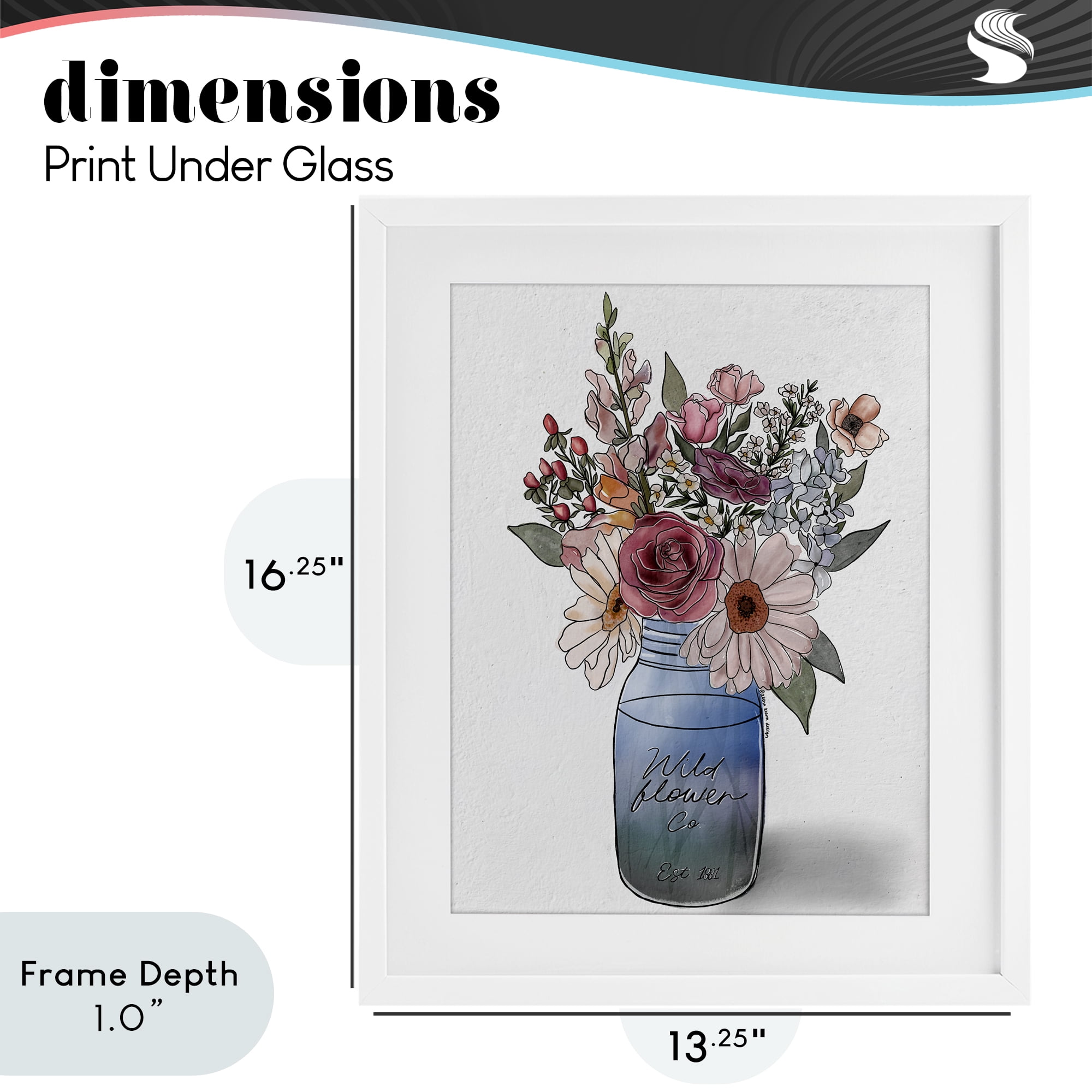 Stupell Industries Farmer's Market Florals White Framed Print Under Glass, design by Alisha Kiara Design