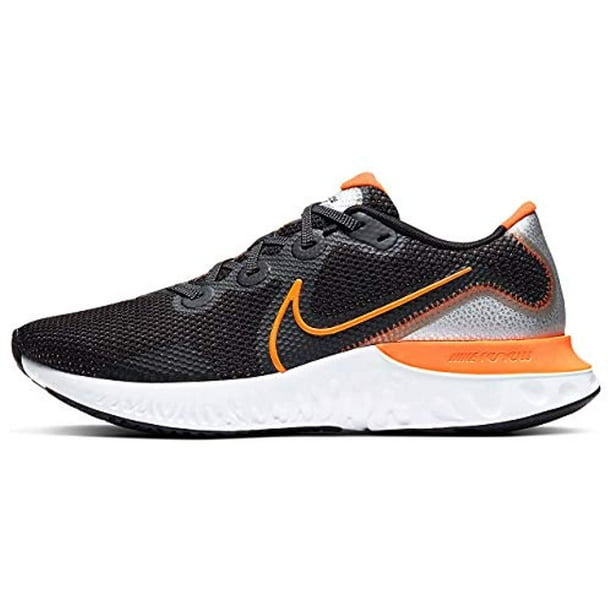 black nike shoes with orange laces