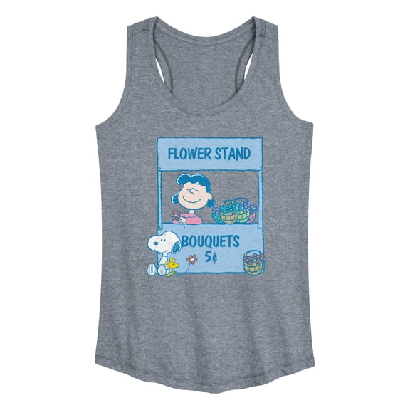 Peanuts - Lucy's Floral Stand Women's Graphic Racerback Tank