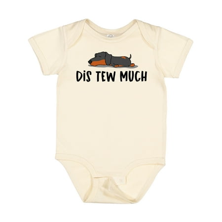 

Inktastic Napping Dis Tew Much Daschund Weiner Dog Black and Tan Gift Baby Boy or Baby Girl Bodysuit