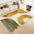 thumbnail image 3 of Area Rug 5x7 ft Rectangle for Living Room, Geometric Bohemian Arches Gold Design Rug Soft Stain-Shedding Resistant, Machine Washable Carpet for Bedroom Dining Room, Contemporary Modern, 3 of 8