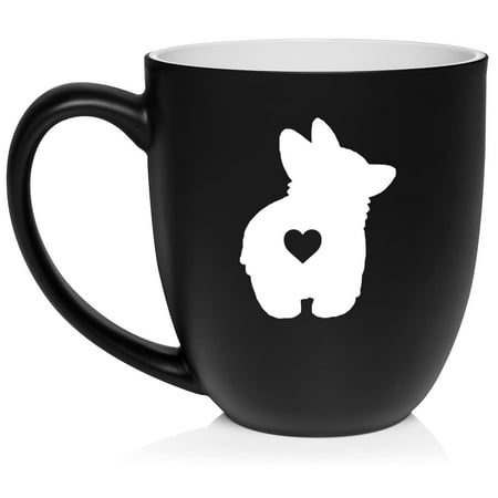 

Corgi Butt Ceramic Coffee Mug Tea Cup Gift for Her Women Wife Mom Sister Girlfriend Coworker Daughter Birthday Housewarming Funny Cute Puppy Pembroke Welsh Dog Lover (16oz Matte Black)
