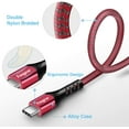 thumbnail image 2 of Fasgear USB C to USB C 100W Cable,5A PD Fast Charging Type-C Cord Nylon Braided Charger with Emarker Compatible for MacBook Pro,Chromebook,Dell,i-Pad Pro,Galaxy S22 Note 20,Switch,PS5,etc 3ft/1m Red, 2 of 6