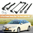 thumbnail image 2 of Unique Bargains 6 Pcs Car Inner Outer Tie Rod Sway Bars Replacement for Toyota Camry 2007-2011 Black, 2 of 7