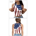 thumbnail image 3 of Camiseta Sin Mangas Para Mujer Día de la Independencia Mujer Chaleco corto Estampado sin mangas Lady Crop Tops (Azul oscuro L) Ygjytge para Mujer Azul oscuro T L, 3 of 7
